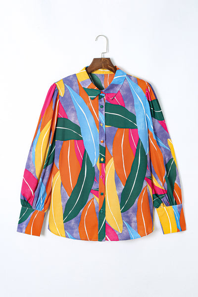 Multicolor Flora Print Plus Size Shirt